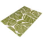 Dreamscene Grand Tapis réversible en Forme de Feuille de Palmier - Résistant aux intempéries - Facile à Nettoyer - Vert et Blanc - 120 x 170 cm