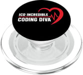 Coding Diva ICD Medical Coder Worker Healthcare Humour PopSockets PopGrip pour MagSafe