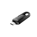 SanDisk Ultra Slider 64 Go Flash Drive, Clé USB 3.2, des vitesses allant jusqu'à 300 Mo/s, Type-C, USB 3.2 Gen 1, Connecteur Rétractable, Sauvegardez et transférez vos fichiers plus rapidement, Noir