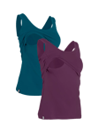 Bshirt Organic Cotton Blend Lift The Flap Breastfeeding Maternity Vest Top, Pack of 2