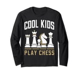 Chess Cool Kids Play Chess Queen King Tower Horse Long Sleeve T-Shirt