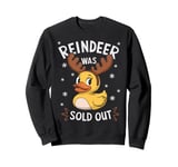 Reindeer Christmas Xmas Duck with Reindeer Antlers Sweatshirt