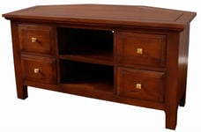 Solid Mahogany Corner New York TV Unit Contemporary Four Drawers NEW CBN064