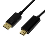 LogiLink - DisplayPort cable  DP 1.2 to HDMI 1.4  black  2m