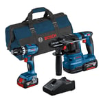 Bosch Kit Combo 2 pièces 18V : GSB 18V-45 + GBH 18V-22 x batterie 4.0Ah, chargeur rapide