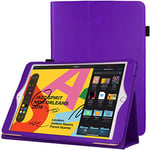 TECHGEAR Leather Case for Apple iPad 10.2" 2021/2020 / 2019 [9th / 8th / 7th Generation] Premium PU Leather Slim Folio Case Cover with Stand, Hand Strap & Auto Sleep/Wake Function [Purple]