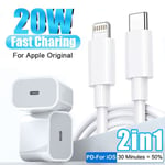 2 st 20W snabb iphone laddare med 2 st 2m USB kabel