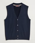 Morris Merino Slipover Vest Navy