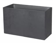 EDA - Muret Basalt 116 L - Décor Imitation Béton - Double Paroi - Zone de Rétention d'eau - 99,5 x 39,5 x H.60 cm - Gris Anthracite