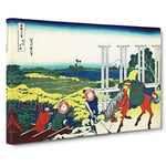 Big Box Art Senju in Musashi Province by Katsushika Hokusai Painting Canvas Wall Art Framed Picture Print, 30 x 20 Inch (76 x 50 cm), White, Green, Blue, Cream, Yellow