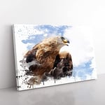 Big Box Art Golden Eagle Bird V3 Canvas Wall Art Print Ready to Hang Picture, 76 x 50 cm (30 x 20 Inch), Multi-Coloured