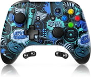 Manettes Switch, 9124 Manette Switch Pro Sans Fil Bluetooth Avec Boutons Programmables Pour Switch Lite Oled Steam, Manette Pc, Manette Pour Téléphone Android Ios Iphone Ipad, Graffiti