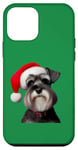 iPhone 12 mini Miniature Schnauzer With Santa Hat Christmas Xmas Dog Owner Case