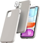 5 En 1 Coque Iphone 11, 1 Coque Iphone 11 + 2 Verre Trempé + 2 Protection Camera, Résistant Aux Rayures Antidérapant Silicone Ét