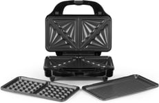 EK2143  3 - In - 1  Snack  Maker -  Sandwich  Toaster ,  Waffle  Maker ,  Panini