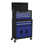 Sealey Topchest & Rollcab Combination 6 Drawer with Ball-Bearing Slides - Blue A