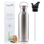 Gourde Isotherme Inox 750ml - Bouteille Isotherme Inox - 2 Bouchons Inclus - Gourde Inox Sport Avec Paille - Réutilisable - Sans BPA - Étanche - Bouteille d'Eau Metal