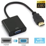 24cm Full HD 1080p HDMI vers VGA cable de sortie audio pour ordinateur / DVD / décodeur numérique / ordinateur portable / t