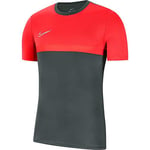 Nike Kids' Academy Pro Top SS, Anthracite/Bright Crimson/Bright Crimson/(White), L