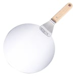 Ahlsen Pelle à Pizza avec manche en bois en acier inoxydable, pelle à Pizza de 10 pouces, spatule de transfert de gâteau à Pizza, outils de cuisson,