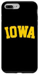 Coque pour iPhone 7 Plus/8 Plus T-shirt rétro Iowa vintage Iowa doré souvenir de l'Iowa