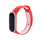 KOMI Straps compatible with Xiaomi mi Band 4 / mi band 3, Colorful Women Men Silicone Fitness Sports Replacement Band(red/white)