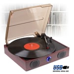 USB Vinyl Turntable Record Player Speakers MP3 Convert Transfer AUX Out 2-Speed