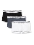 Calvin Klein Men’s 3-Pack of Boxers 3 PK Low Rise Trunks with Stretch, Black/White/Turbulence, M [Amazon Exclusive]