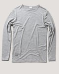 Greater Than A Curve Wool Tee Long Sleeve Crew Grey Melange - XL