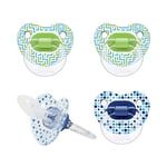 Wee Baby (Pack de 4) Tétine pour bébé | Tétine de dentition durable et attrayante avec tétine orthodontique en silicone pour des dents saines | Tétine pour nouveau-né avec trous d’aération