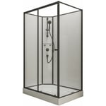 Jamais utilisé ]- Cabine de douche intégrale avec porte coulissante, verre 5 mm, Cabine de douche complète Tahiti Schulte 120 x 90 cm, paroi latérale