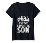 Womens It's Official I'm The Favorite Son V-Neck T-Shirt