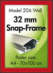 Alu Plakatramme, Snap-frame, A3, Rød