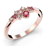 Festive Nelly Pink färgrika diamant och sten ring 609-019P-PK