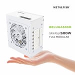 METALFISH SFX-500W pleine-MODULAIRE Blanc SFX Alimentation Pour Gaming Boîtier D'ordinateur Avec Blanc Silicone marijuana ar Câble 100/220V Entrée - Type 500W