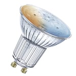 LEDVANCE Lampe à réflecteur LED intelligente avec Bluetooth,GU10,couleur de la lumière variable(2700-6500K),dimmable,remplace les lampes à réflecteur par 40 W,SMART + BT Spot GU10 Tunable White,1-pack