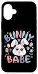 Coque pour iPhone 16 Plus Bunny Babe Fleurs de lapin de Pâques