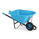 Relaxdays Brouette pour Enfants, métal, avec Benne en Plastique, Charge jusqu'à 10 kg, Jouet de Jardin, Bleu et Noir