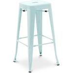 Privatefloor - Tabouret de bar - Design industriel - 76cm - Stylix Bleu clair