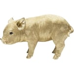 Kare Figurine décorative Design Baby Pig, dorée, fabriquée à la Main, pièce Unique, Objet de décoration pour Le Salon, étagères, Porte-Bonheur, Design Animal, 23 x 38 x 14 cm (H x l x P)