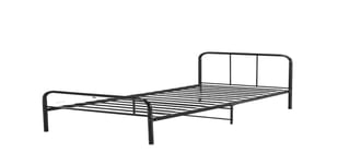 Pack Lit 140 x 190 cm Sommier Tissu Gris Foncé + Matelas - REMIMOS