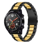 Strap-it Bracelet acier - compatible pour Huawei Watch GT 2 (noir/or)