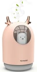 Humidificateur d'air bébé Chambre Ultrasonique Silencieux avec 7 Couleurs de Lumière 12 Hd'arrêt Automatique,300 ml USB Rose