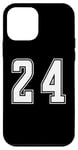 Coque pour iPhone 12 mini Blanc Numéro 24 Équipe Junior Sports Uniforme Numéroté