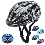 Exclusky Casque Velo Enfant, Casque Fille Casque Trotinette Enfant Casque Velo Lumineux Casque Vélo Enfant Casque Velo Fille pour VTT Cyclisme Skate Roller BMX Planches à Route Sport (Âge 5-13 Ans)