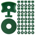 Clips en plastique pour serre avec rondelles pour sécuriser l'isolation, le filet à bulles sur serre en aluminium, ,vert, 50 clips + 50 rondelles