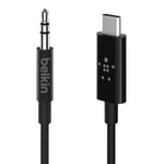 USB-C to Jack 3.5mm Audio Cable High Quality Sound 90cm Belkin Black