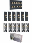 5.1 Matt Black Surround Sound AV Speaker Wall Plate Kit - NON SOLDER+Back Boxes