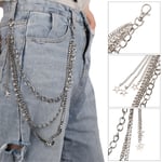 Metal Gothic Pants Chain Hip Hop Punk 3 Layers Jean Key Wallet