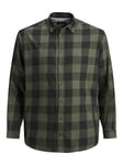 JACK & JONES Jjegingham T-Shirt sergé L/S PS Noos, Vert Olive, 7XL Homme